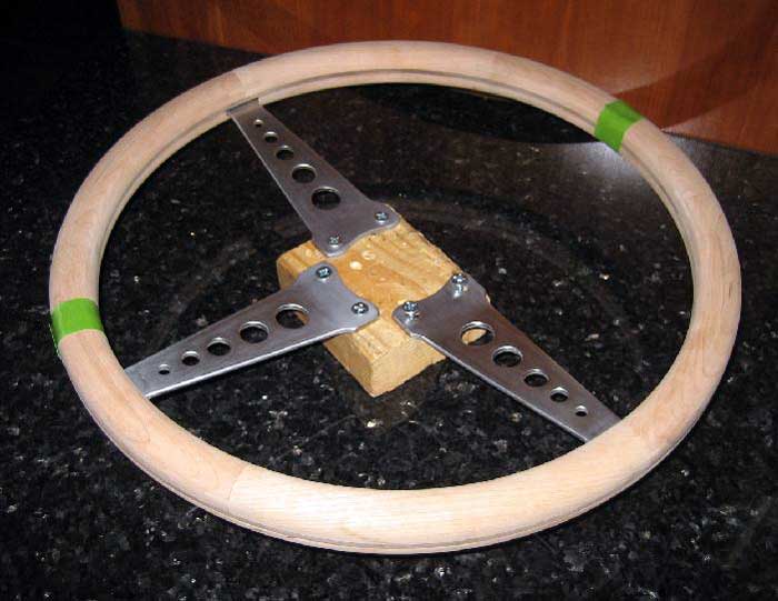 Figure 32: Steel spoke-rim subassembly completely fitted to wood rim