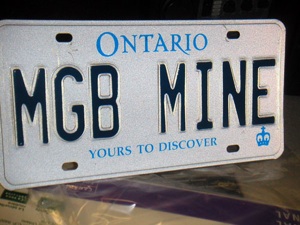 My MGB Custom License Plate