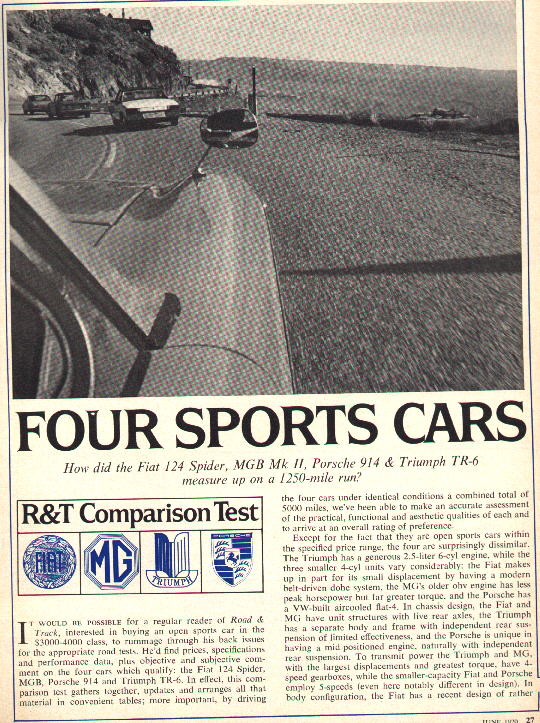Four Sports Cars Compared Article p1