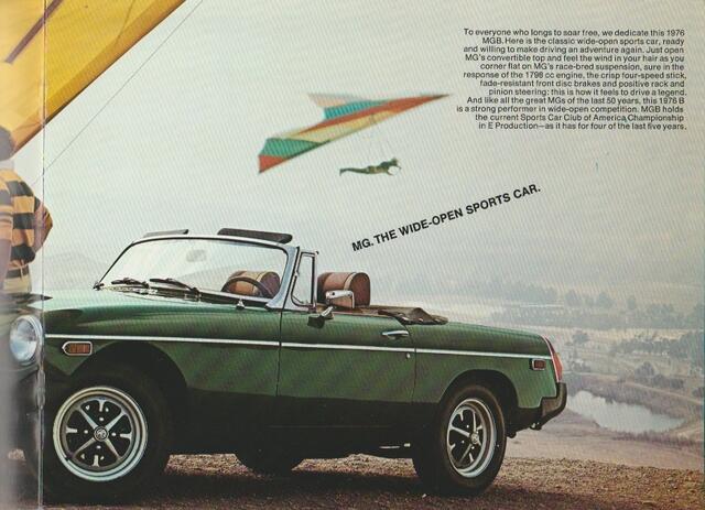 MGB 1977 THE WIDE-OPEN SPORTS CAR SALES BROCHURE  vintage 